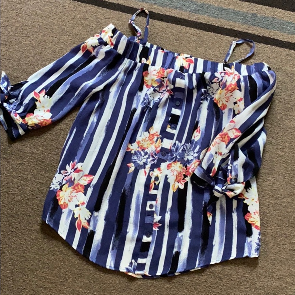 ByBy Floral/Striped Top